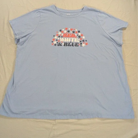 Sonoma Women's Blue Patriotic Tee 3X - Picture 1 of 4